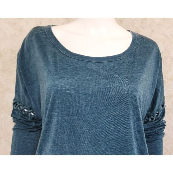 NWT - Chaser Heathered Green Jersey Tee with Laced Around Sleeve - Size M - Picture 5 of 8